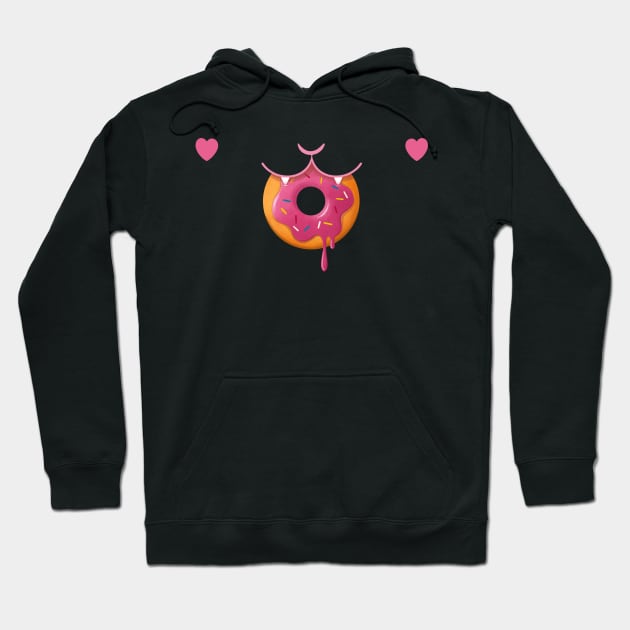 Cat Having Donut Hoodie by Episodic Drawing